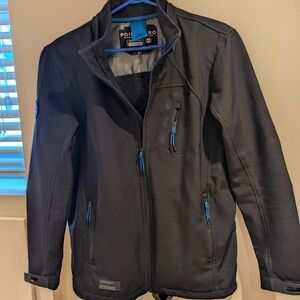 Point Zero Men's Black Jacket with Blue Accents